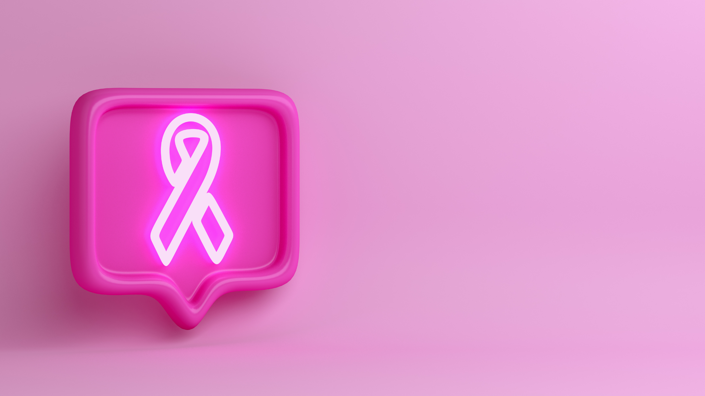 pink ribbon and bubble icon depicting MRA cancer registry solutions & national breast cancer awareness month in October 2023
